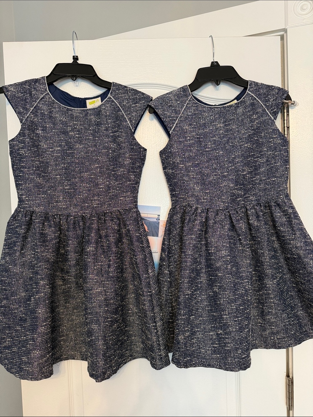 (2) Girls' Navy Cap-Sleeve Dresses size 10 and 8 brand new with tags